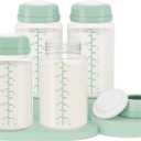 4pc 10oz Breastmilk Storage Bottle Compatible with SpectraS1 S2 9 Plus SG/Motif Luna/Others Wide-Mouth Flange, Breast Milk Container for Momcozy 22oz Portable Cooler, Pumping/Storage/Portable Bottle