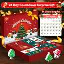 Christmas Advent Calendar Gifts for Kids, Commodum Wooden Building Blocks Set, City Construction Stacking Preschool Learning Toys, 24 Days Xmas Countdown Montessori Gifts for Toddlers Boys Girls 3+