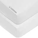 American Baby Company 2 Pack 100% Natural Cotton Fitted Crib Sheets 52" x 28" - Soft, Breathable, Hypoallergenic & Gentle Toddler Bed Sheets, White, Neutral for Boys & Girls