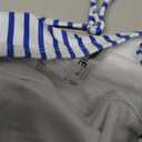 Yonique Women Strapless One Piece Swimsuit Tummy Control Bandeau Bathing Suit Cheeky Swimwear Blue Striped M