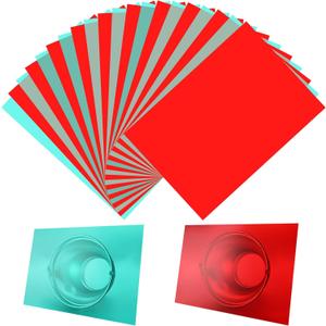 30 Pieces Christmas Gel Filter Colored, Transparent Color Overlays Film Plastic Sheets for Reading, Led Light or Craft, Red and Green, 8.5X 11.7Inches
