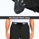 Mens Athletic Pants Running Workout Joggers Lightweight Gym Jogging Track Casual Sweatpants with Zipper Pockets (Black, M)