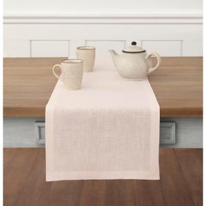 Solino Home Linen Pink Table Runner 90 Inches Long - 100% Pure Linen 14 x 90 Inch Table Runner for Summer - Fete
