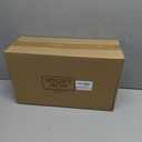 MyGift 15 Inch Artificial Green Grass Plants Potted in Ribbed Gray Concrete Planter Box, Tabletop Faux Greenery in Rectangular Cement Pot Centerpiece Dcor