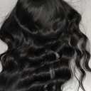 AISI HAIR Black Wig for Women, Long Wavy Lace Hairline Middle Part Synthetic Heat Resistant Wig for Daily Party-26 Inch