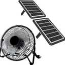 8 Inch Solar Fan with Dual Solar Panels, 25W Powerful Solar Powered Fan for Air Circulation and Cooling in Greenhouse, Pet House, Chicken Coop, Garage, Camping, Install-Free