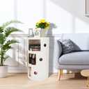 3-Tier Round Bedside Table, Narrow Storage Cabinet, Small Stylish Storage Cabinet, no Installation Required, Suitable for Living Room and Bedroom, Small Space