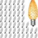 Tiadio 50 Pack C9 Led Christmas Light Bulbs, C9 Replacement LED Bulb for Outdoor String Light, C9 Shatterproof Led Bulb with E17 Base, Christmas String Light Bulb, Commercial Grade 2200K Warm White