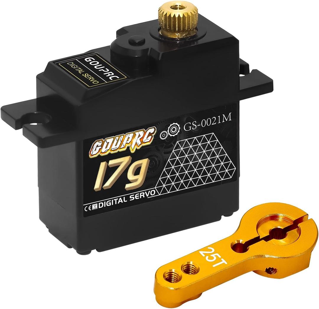 GOUPRC 17G Micro Digital Servo of Metal Gear with 25T Servo Arm for 1/14 1/16 RC Crawler Car Upgrade Servo Parts Model Boat Airplane Robot