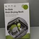 JASIWAY Dish Drying Rack in Sink, Expandable Stainless Steel Dish Drainers for Kitchen Counter, Dish Dryer Rack for Inside Sink, Over The Sink Dish Racks with Utensil Holder, Silver