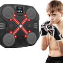 Music Boxing Machine Sport Toys for Kids and Adults,Wall Mounted Bluetooth Smart Punching Target,Training Pad Toy with Boxing Glove,Ideas Toys for Boys Girls Kids 3 4 5 6 7 8 9 10 11 12+ Years Old