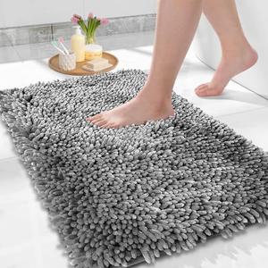 Wishtune Bath Mat for Bathroom in Silver Gray - Extra Soft, Absorbent 3120 - Quick Drying, Machine-Washable Size 20"x 30"