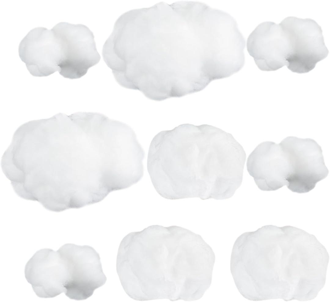Jetec 9 Pieces Artificial Cloud Props Imitation 3D Cloud Shape Hanging Decorations Room DIY Decorative Hanging Ornament for Wedding Party Stage Show Decor (Small,Medium and Large Size)