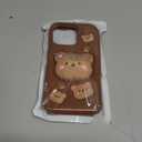 TUFTA Kawaii 3D Teddy Bear Phone Case for iPhone 14 Pro Max (with Retractable Phone Stand & Grip) Cute Girly Cartoon Soft Silicone Phone Cover for Girls, Kids, Teens, and Women, Brown