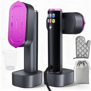 Steamer for Clothes, 2 in 1 Clothes Steamer Handheld, Travel Iron, 6-Level 1200W Steam Iron with LED Display, 15s Heat Up, Detachable Water Tank, Suitable Home and Travel, 120V (Black,Purple)