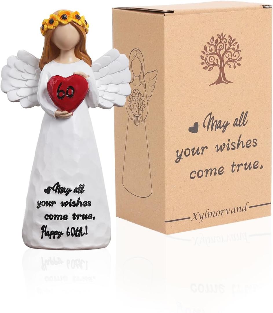 60th Birthday Gifts for Women - Elegant Resin Keepsake Sculpture for 60 Year Old Woman, Best Happy 60th Birthday Decorations & Milestone Celebration Present