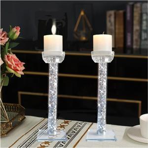 Wocred Candle Holders Set of 2.Stunning Shabbat Candle Holders.8.6" Tall Crystal Candlestick Holders for Dinning Room,Mantelpiece. (8.6 Inch)