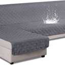 VANSOFY Upgraded Sectional Couch Covers 100% Waterproof L Shaped Sofa Slipcover Reversible Chaise Lounge Cover for Sectional Sofa Furniture Protector Cover for Pets Dog Cat(X-Large, Dark Gray)