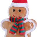 DODODOLA Squeaky Dog Toys Christmas Dog Toys with Crinkle Paper Cute Stuffed Gingerbread Man Gift Dog Plush Toys Chew Toys for Small, Medium, Large Dogs Breed