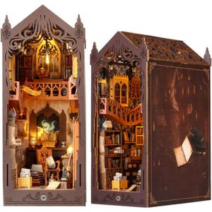 DIY Miniature Book Nook Dollhouse Room Kit for Teens and Adults-Magic Library