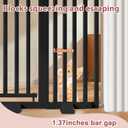 51'' Extra Tall Cat Gate Barrier for Doorways Hallways, Pressure Mounted Pet Dog Gates Ajustable Auto Close, Cat Fence Indoor Climb Proof 30-41'' Wide (Black)