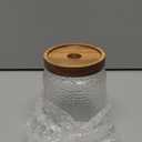 Viovian 16 oz Glass Coffee Nuts Canister Vintage Glass Storage Jars with Wooden Lids Clear Decorative Jar for Food Kitchen Coffee Tea Sugar Cookie Candy Counter Pantry 500ML