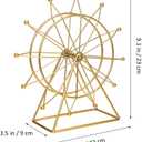 Cabilock Ferris Wheel Ornament Metal Desktop Sculpture Gold Home Decor for Living Room Office Bookshelf Entryway Decoration 9.06X8.66X3.54 Inches