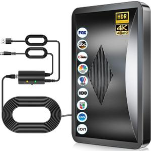 2026 Upgraded TV Antenna Indoor, 3200+ Miles HDTV Antenna for Smart TV Indoor Long Range, Digital Antena for Local Channels with Amplifier Signal Booster 4k 8k- 38FT Thick Coaxial Cable