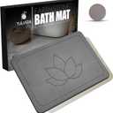 Stone Bath Mat | Diatomaceous Earth Quick Drying Shower Mat | Absorbent Non-Slip Bath Mats for Bathroom | Elegant Minimalist Design, Easy to Clean Shower Stone | 24" x 16" (Zen Lotus)