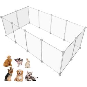 Pet Playpen Portable Small Animals Playpen, Customizable Shape & Height Pet Fence Yard Fence for Guinea Pigs, Bunny, Ferrets, Mice, Hamsters, Hedgehogs, Puppies, Turtles-12 Panels
