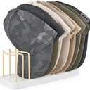 Mkono Hat Organizer for Baseball Caps, Hat Holder for 10 Baseball Caps, Tabletop Hat Rack Stand Storage Display Cap Organizer for Desk Closet Shelf Dresser White (Small)