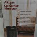 Space Heater, 1500W Electric Heaters Indoor Portable with Thermostat, PTC Fast Heating Ceramic Room Small Heater with Heating and Fan Modes for Bedroom, Office and Indoor Use (10IN)