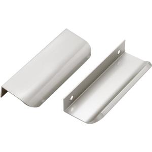 Ravinte 20 Pack Cabinet Handles Finger Edge Pulls 102mm/4 inch Silver Drawer Edge Pulls Brushed Nickel Finger Pulls for Cabinets Concealed Handles (3" Hole Center,4" Overall Length)