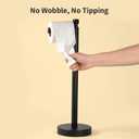 YUMORE Toilet Paper Holder Stand, 4.4lbs Heavy Duty Stainless Steel Free Standing Bathroom Tissue Roll Holder, Matte Black