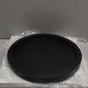 Rustic Decorative Wooden Serving Tray Home Decor Round Ottoman Coffee Table Trays Farmhouse Living Room Dinner Table Centerpiece Accessories Wood Candle Holder Tray for Kitchen Counter Bathroom Vanity (12", Black)