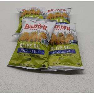Boulder Canyon Olive Oil Kettle Chips, Classic Sea Salt, 6.5 oz, Pack of 4, 01/12/2026