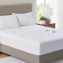 Serta Multi-Zone Heated Mattress Pad  Dual Controllers for Personalized Body & Foot Warmth, 10 Heat Settings, Auto Shut-Off, Soft Microfiber, Machine Washable, 15" Deep Pocket  King Size (White)