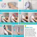 2Pc 16 Inch Grab Bars for Bathtubs and Showers Safety,No Drill Shower Grab Bar with Strong Suction Cups.Portable Bathtub Handle for Seniors