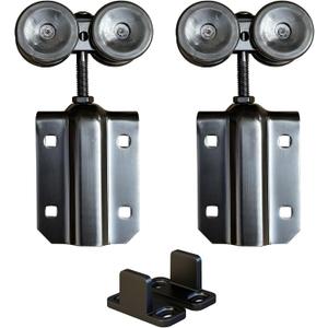 DIYHD Heavy Duty Exterior Sliding Door Roller Hanger Kit, 300 lbs Capacity
2 Pack, Nylon Coated Wheels, Adjustable Barn Door Hangers with L Guides, Fits 1-3/8" to 2" Thick Doors