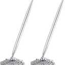 Outus 2 Pieces Hollow Round Pen Holder Pen Set for Wedding Bridal Engagement Guests Book Valentines Favor (Silver)