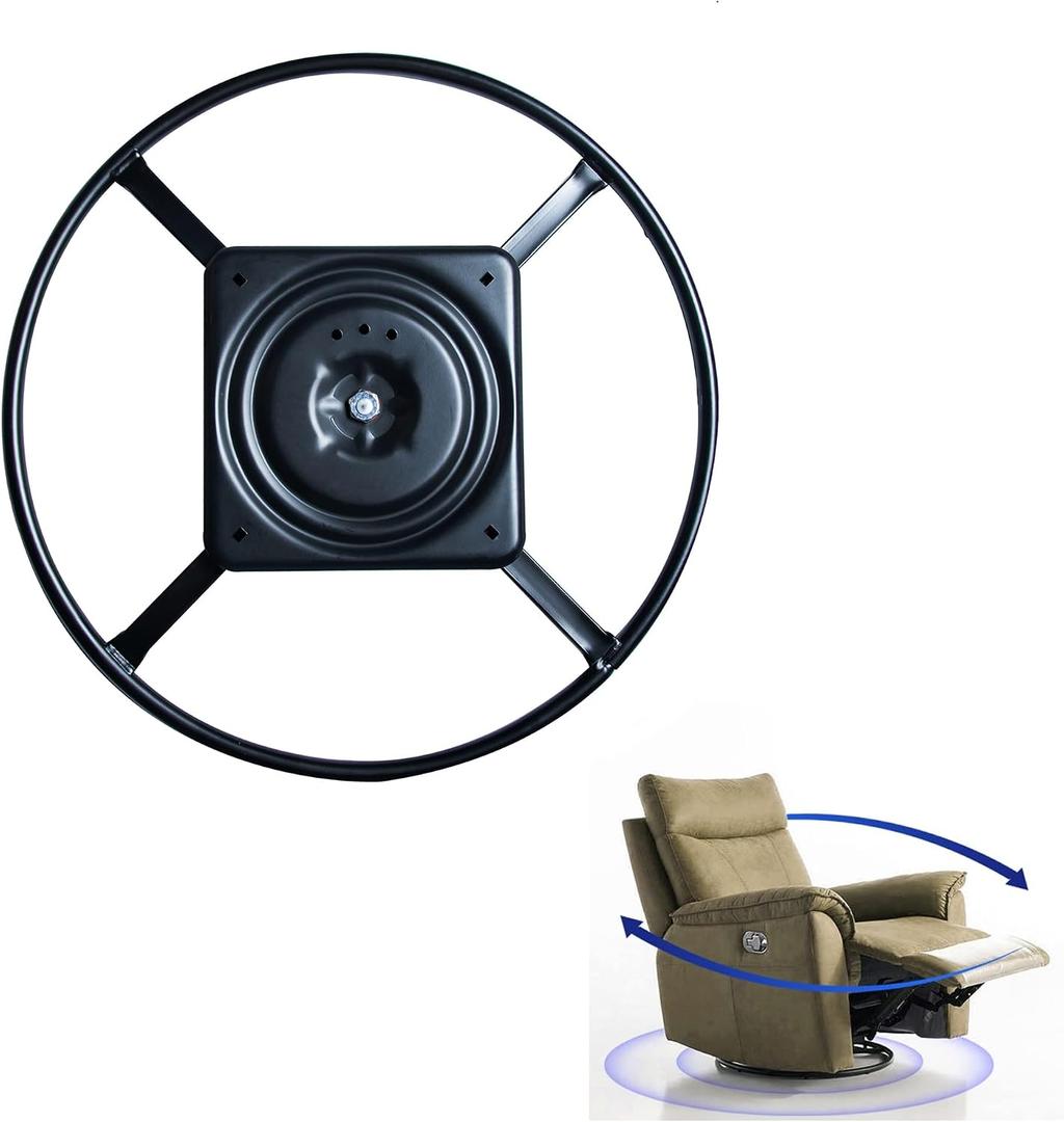 Yoogu 2 Pack of 22 inch Heavy Duty Recliner Chair Sofa Furniture Ring Base w Swivel Replacement with 10 Inch Plate (22 inch 2pcs)