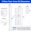 5-Piece Door Frame Reinforcement Kit, Anti Kick in Door Security, White