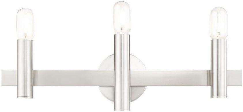 Livex Lighting 15833-91 3 Light Brushed Nickel W/Bronze Accents