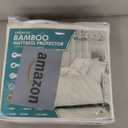 PlushDeluxe Premium Bamboo Mattress Protector  King Size, Waterproof, & Ultra Soft Breathable Noiseless Washable Bed Mattress Cover for Comfort & Protection - White