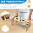 Bamboo Toilet Stool Foldable, 7 in Poop Stool for Bathroom, Portable Squatting Potty Stool for Adults & Kids, Non-Slip Toilet Foot Pooping Steps, No Assembly Required (Standard)