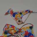 Women's Two Piece Triangle Bikini Sets Ruffle Halter Tie Side String Adjustable Sexy Swimsut with Romovable Padded Size S
