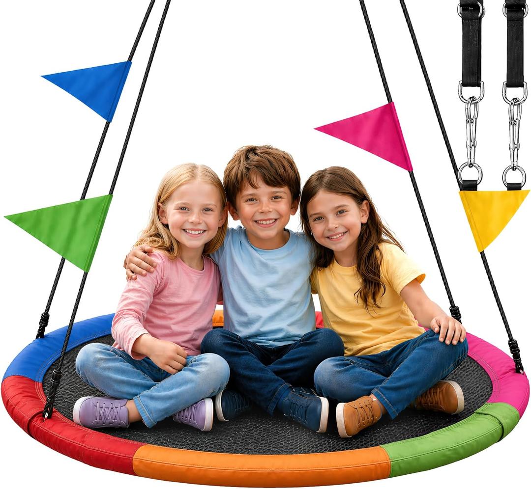LGENDARY Saucer Swing for Kids and Adults - 40 Inch Round Outdoor Tree Swing