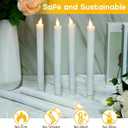 Baquler 24 Pcs 10 Inch White Flameless Taper Candles Dripless Battery Operated LED Flickering Candlesticks Window Candle with 3D Flickering Flame for Easter Home Wedding Church Decor