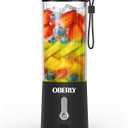 Portable Blender for Shakes and Smoothies, OBERLY 18oz Cordless Personal Travel Small Blender for Protein with USB Rechargeable Battery, Stainless Steel Blades, Mini Travel Bottle, On the Go