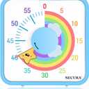 Secura 60-Minute Visual Timer, 7.5 Inch Magnetic Rainbow Countdown Timer for Classroom or Kitchen, Durable Mechanical Timer Clock with Magnetic Backing (Blue & Star)